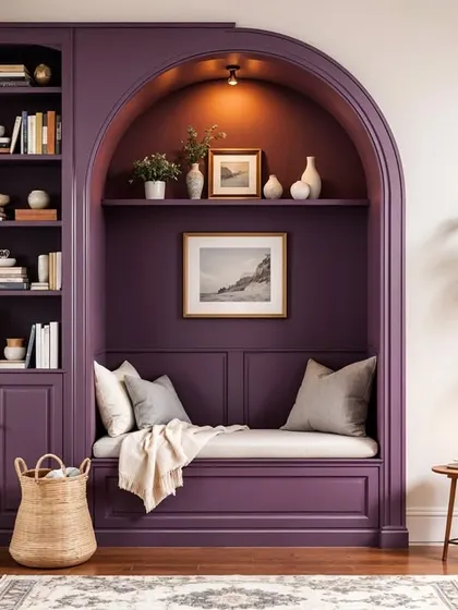 This concept explores a recessed reading nook with an arched design, combining bookshelf storage with a comfortable bench seat.