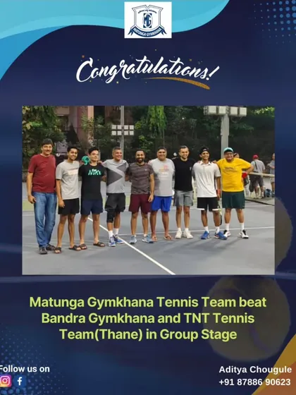 Team victories are the sweetest. We congratulate the Matunga Gymkhana Tennis Team for their success in the group stage, showcasing great teamwork and skill.