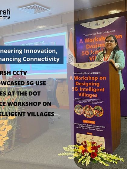 My VP R&D, Ms. Malvika Pathak, presenting groundbreaking 5G use cases at the DoT VoICE Workshop on Intelligent Villages. This shows my commitment to pioneering innovation and enhancing connectivity.