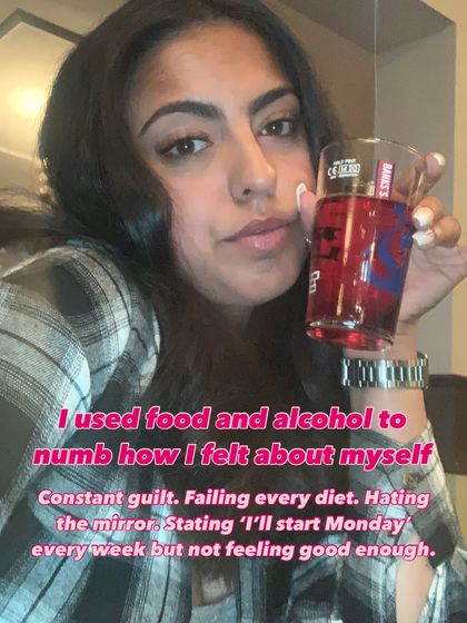 I used food and alcohol to numb how I felt about myself. I was stuck in a cycle of guilt and hating the mirror. Breaking that cycle was the hardest and most rewarding part of my journey.