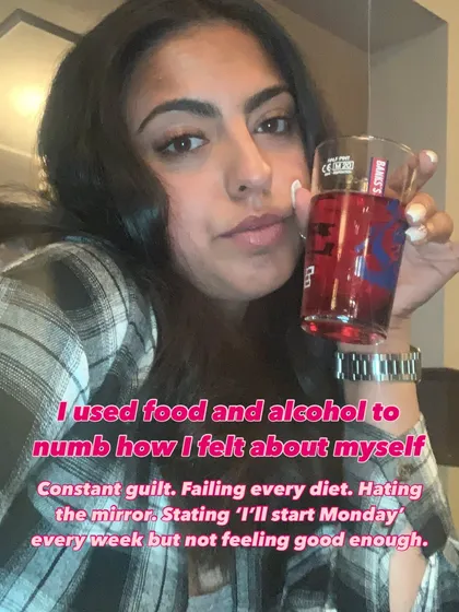 I used food and alcohol to numb how I felt about myself. I was stuck in a cycle of guilt and hating the mirror. Breaking that cycle was the hardest and most rewarding part of my journey.