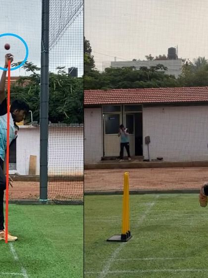 This leg spinner was releasing the ball too early, causing excessive flight and inconsistency. By improving his body coordination, we achieved a stronger, higher release point and better length control.