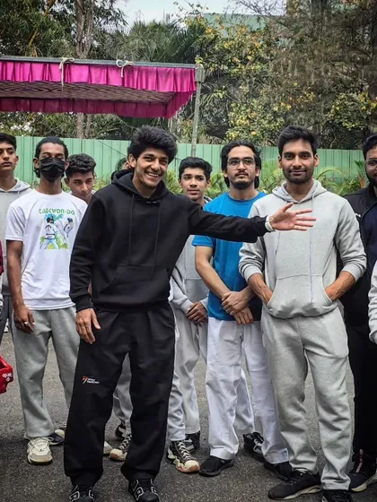 A moment with the team, where I am guiding and motivating them before a drill.