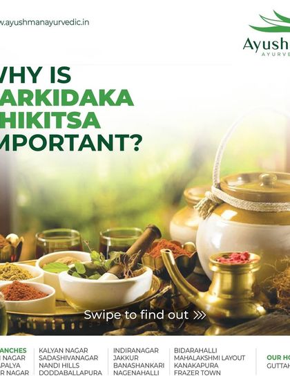 This image, featuring traditional Ayurvedic herbs and vessels, poses the question of why Karkidaka Chikitsa is important. It serves as an introduction to the deep-rooted science behind this essential monsoon therapy.