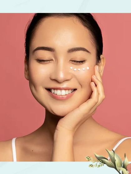 A trivia image showing a woman applying eye cream, a type of moisturizer. This is a visual clue for our trivia question about barrier repair.
