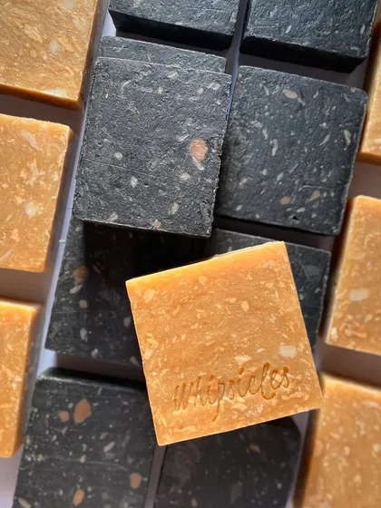 Reduce, Rebatch, Reuse. This is our zero-waste Mosaic Soap collection, made from soap shavings and ends. Same great soap, new life, and available in festive fragrances like Oudh and Sandalwood.