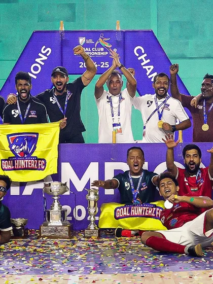 The entire team, from players to coaches, celebrating our victory on the champions' stage. This win belongs to every single person who believed in the dream.