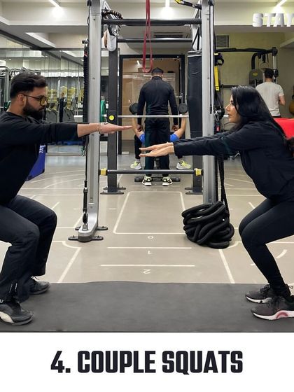 Couple squats require synchronization and trust, making it a great exercise for building strength and connection at the same time.