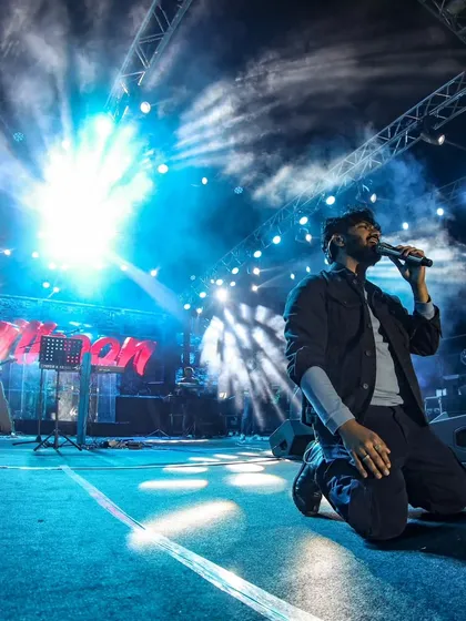 Music composer and singer Mithoon delivering a passionate performance. We work with artists who bring genuine emotion and energy to the stage, creating powerful live music events.