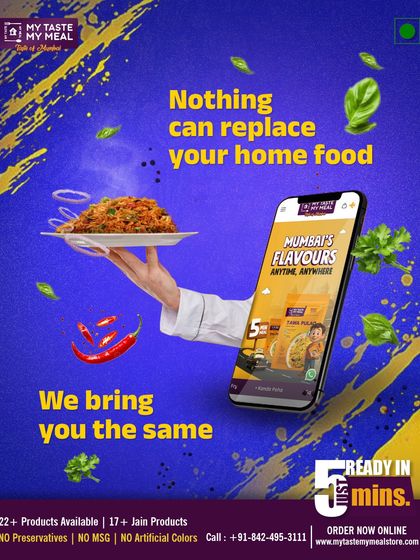 Nothing can replace your home food, but I bring you the same taste. It's not restaurant food or instant noodles, it's just like ghar ka khaana, ready in 5 minutes.