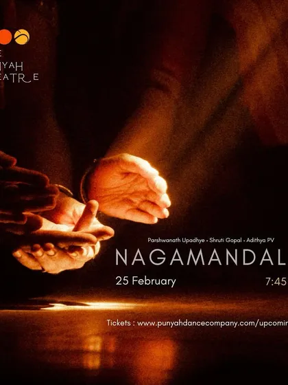 The Punyah Theatre is our home base, an intimate venue where we host powerful productions like "Nagamandala". This poster reflects the dramatic and atmospheric performances we curate, providing a platform for both our own company and other talented artists.