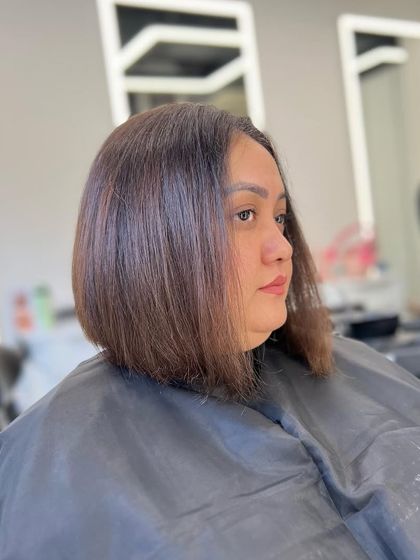 A sleek and smooth bob. This classic cut is timeless and always looks polished and put-together.