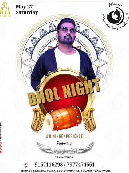 A Dhol Night poster for a Saturday event at Veza. These nights are a regular feature, showing their popularity.