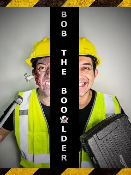 A Halloween costume concept: "Bob the Boolder". This combines a familiar character with a horror twist, showcasing creativity and the use of special effects makeup.