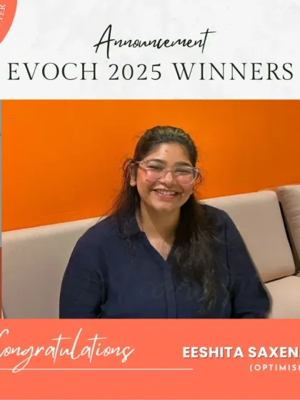 Honoring the EVOCH Award winner for Optimism from Mumbai.