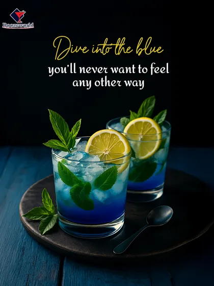 Our "Dive into the Blue" cocktail is a refreshing blend of blue curaçao, citrus, and mint. It's a visually stunning drink that tastes as cool and invigorating as it looks.