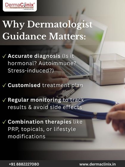This is why dermatologist guidance matters. We provide an accurate diagnosis, a customized treatment plan, and regular monitoring to track results and avoid side effects.