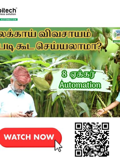 An 8-acre cardamom farm's irrigation time was cut from 5 days of manual work to just under 6 hours of automated, mobile-controlled watering.