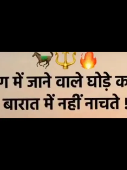 This is my principle: 'Jang mein jaane wale ghode kabhi baraat mein nahi naachte'. War horses don't dance at weddings. My training is for the battlefield, not for show.