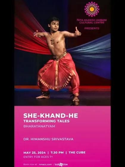 This poster announces my performance of two signature productions, "The Abandoned Gopi" and "Shikhandi," at the prestigious Nita Mukesh Ambani Cultural Centre. Performing at such a venue was an honor, allowing me to share these transformative tales with a discerning audience in Mumbai.