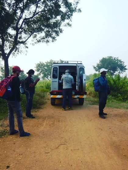 Gearing up from our vehicle before we begin the approach march. Preparation is everything in the outdoors.