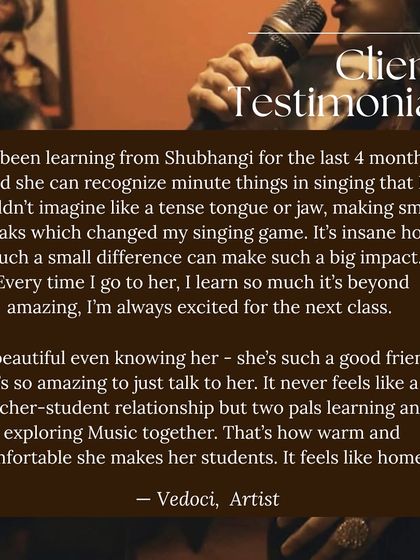 My sessions often feel less like a formal class and more like two pals exploring music together. Creating a warm, comfortable, and friendly environment is key to my teaching philosophy.