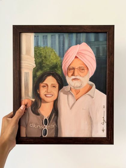This was a heartfelt piece of a daughter with her father. Portraits like these become cherished family heirlooms, preserving a precious memory in time.