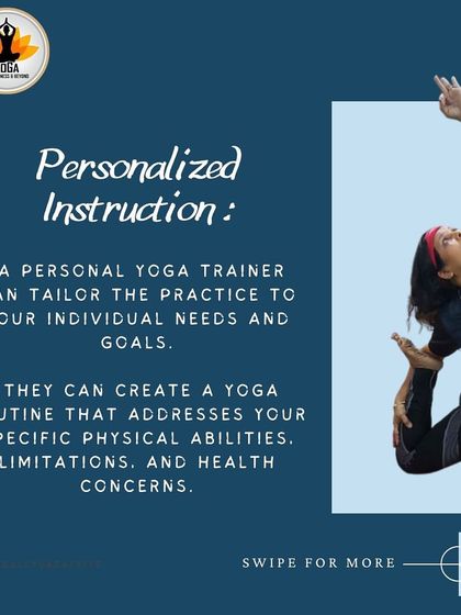 This graphic explains a key benefit of personal instruction: a routine tailored to your specific abilities, limitations, and health concerns. I create a yoga plan that is truly yours, helping you achieve your goals more effectively.