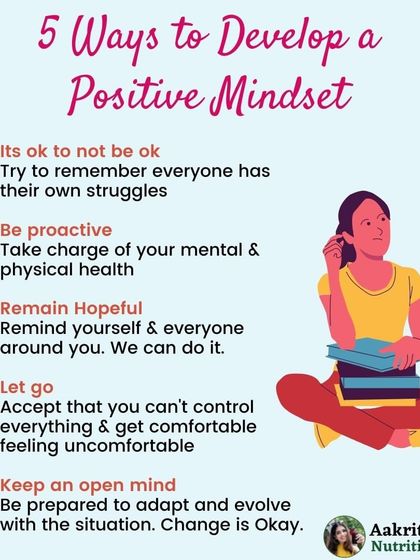 A positive mindset is a powerful tool for your health journey. Simple practices like accepting that it's okay to not be okay and reminding yourself to remain hopeful can make a huge difference in how you approach challenges.