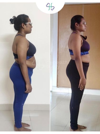 This client lost 7 kgs in 12 weeks. She learned to maintain her diet and workout consistently without cravings, and was inspired to follow this lifestyle for life.