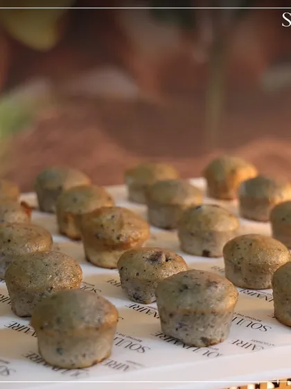 A tray of mini muffins, a simple yet delicious offering from our consciously curated menu for the Van Mahotsav event.
