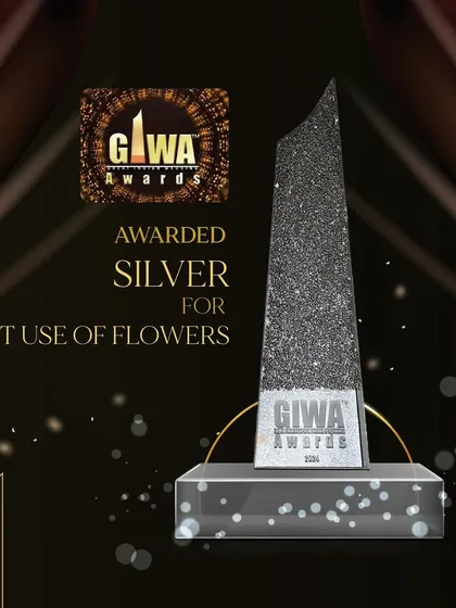 I was also awarded the Silver trophy at GIWA 2024 for 'Best Use of Flowers'. My philosophy is that flowers are not just decoration, but a primary medium for telling a story and creating emotion.
