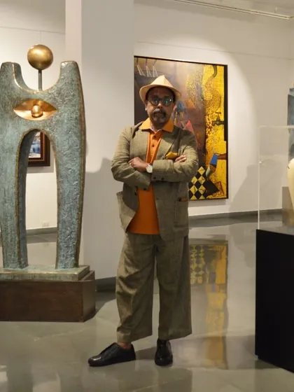 A birthday wish for artist Paresh Maity, pictured in the gallery.