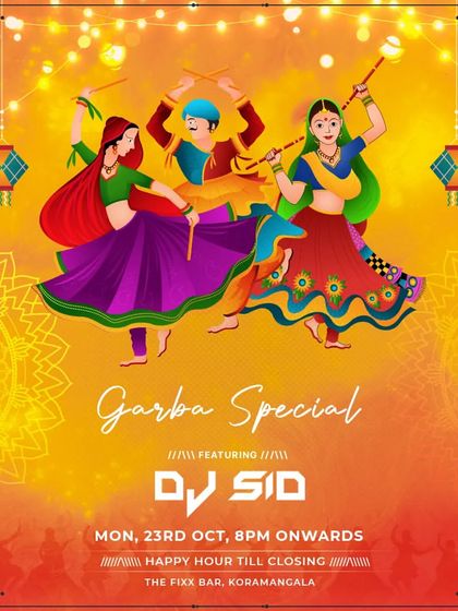 Another poster for a Garba Special event, showing my versatility in handling festive and cultural music.