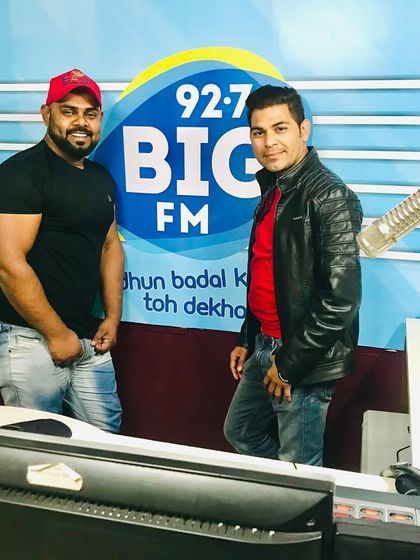 A great moment with RJ Shahnawaz after our on-air conversation.