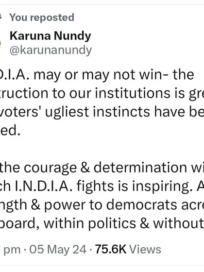 The fight for our democracy is inspiring, even when the odds are long and our institutions have been damaged. I offer my strength and support to democrats everywhere, both within and outside the political arena, who show such courage.