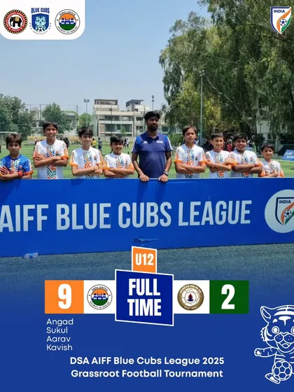 Another massive win for our U12s, defeating Delhi United 9-2 with goals from Angad, Sukul, Aarav, and Kavish.
