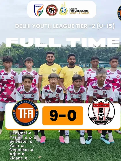A fantastic 9-0 victory for my U-15 team against Star Strikers in the Delhi Youth League.