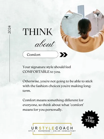 This carousel breaks down my four essential tips for finding your signature style. It's a journey of self-expression that starts with exploring aesthetics and experimenting with what makes you feel comfortable and confident.
