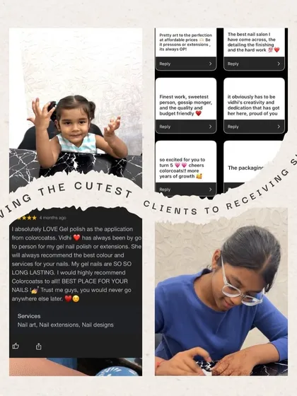 This is my story. From starting in my bedroom to building my own private nail salon, I'm so grateful for every client and every set I've created. Your support makes this dream a reality.