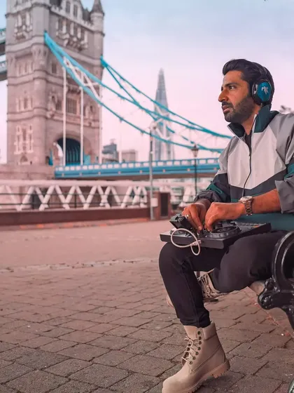 My Bollywood Sunset Mix series takes me to iconic locations, like this session by the Tower Bridge in London. It's about blending soulful desi melodies with a chill vibe, creating a unique set against a stunning urban sunset.