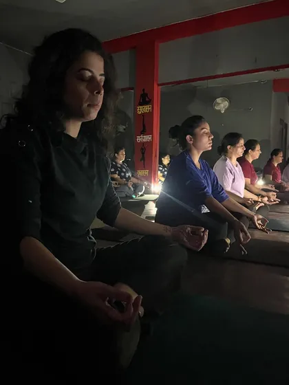 The power of collective stillness in a group meditation session.