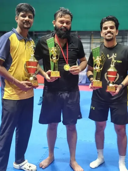 Semi-finalists from Coach Shubham's team, Jitendra and Shashank, celebrating their performance.