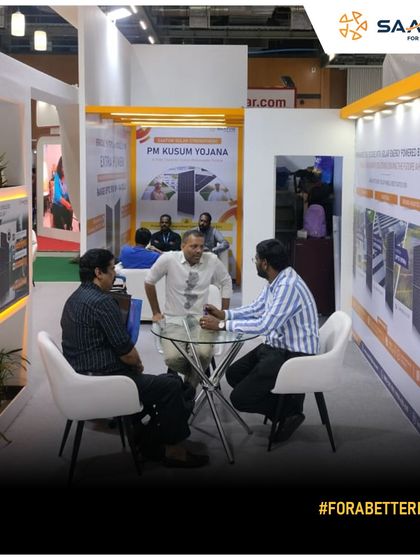 A quiet corner for in-depth discussions about our PM KUSUM Yojana solutions at the RenewX expo.