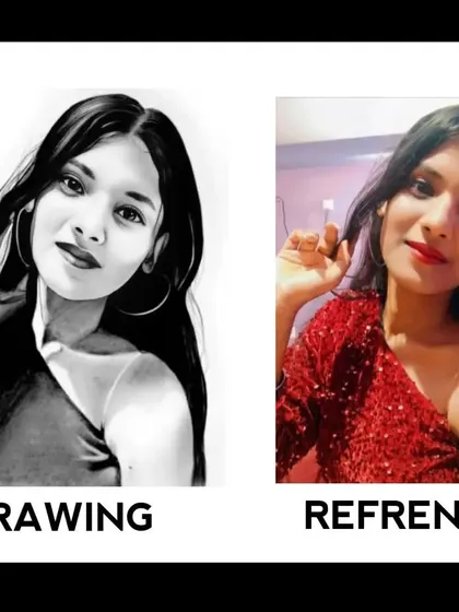 This shows you exactly what I do. You send me your photo, and I turn it into a realistic, handmade graphite and charcoal sketch. I focus on capturing not just the likeness, but the personality of the person, creating a timeless black and white portrait.