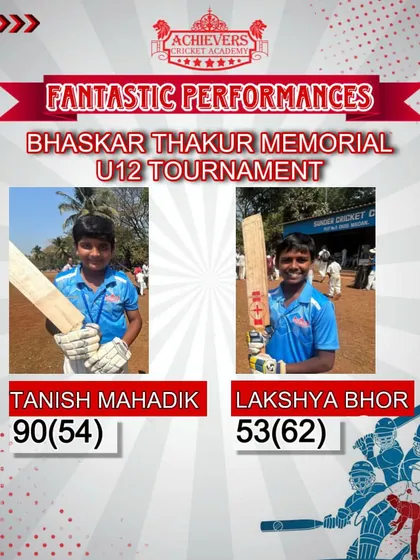 Celebrating the powerful batting performances by our U-12 players in the Bhaskar Thakur Memorial Tournament.