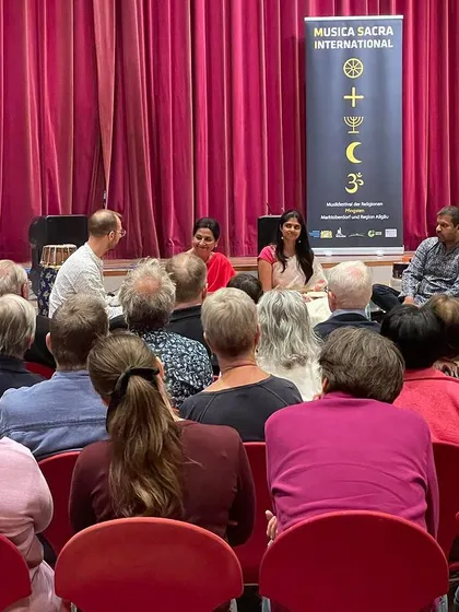 At a lecture demonstration and workshop during the Musica Sacra festival in Germany. I love sharing not just the music, but also the stories and knowledge behind Carnatic traditions with international audiences.