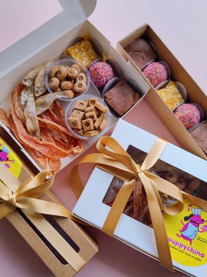 Here’s a look at the different Diwali treat boxes I offer. From the 'Simba's Mithai Box' to the 'Moose's Chakhna Box', there's a perfect size and variety for every doggo's appetite.