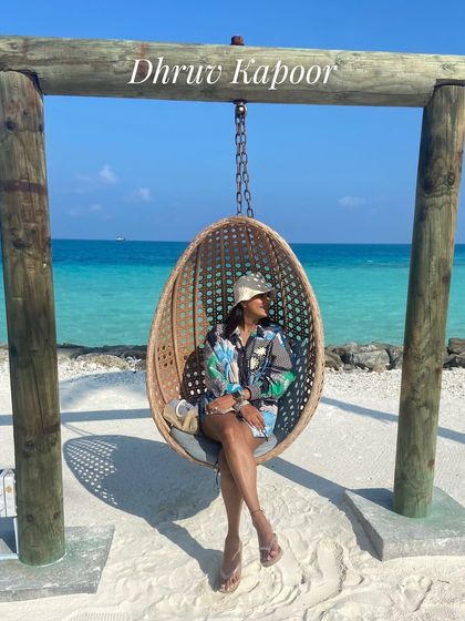 A printed co-ord set is my vacation uniform. This one was perfect for a beach holiday, worn here with a simple hat and flip-flops.