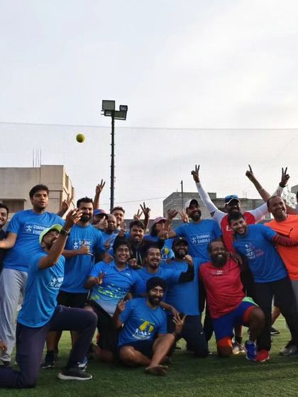 The whole crew celebrating at Sports Day. The energy and camaraderie were off the charts. This is what happens when a running family gets together to play.